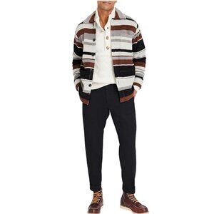 Club Monaco Striped Brushed Wool Shirt Jacket XL NWT